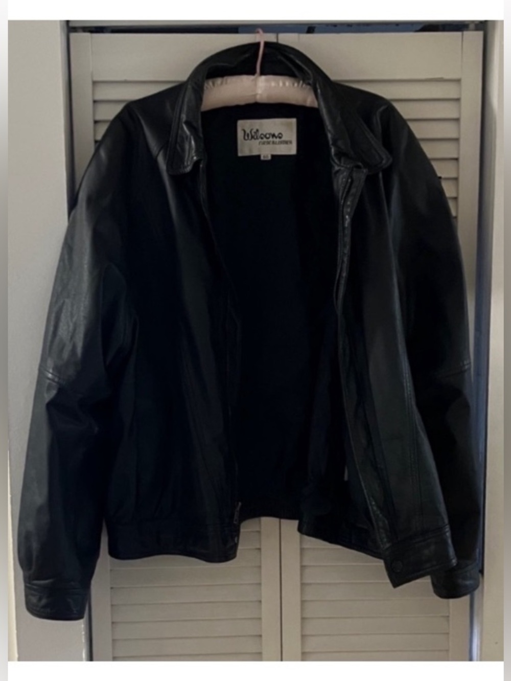 Wilsons Leather Black Bomber Jacket Size 50 XL